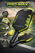 PRO-MAX T700 Carbon Fiber Pickleball Paddle – Sleek Carbon Performance D... - $89.98