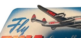 Vintage 1949 Fly TWA Trans World Airline Constellation 6" Baggage Sticker B image 3