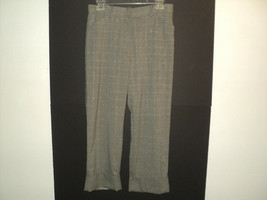 Ann Trinity Crops Capris Pants Size 8 Gray Glen Plaid Metallic Thread Ac... - £15.80 GBP