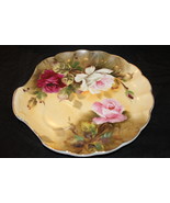 Lefton &quot;Heritage Brown Floral&quot; Snack Plate Hand Painted 7.50&quot; Signed No Cup - $30.00