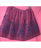 Fleur Des Champs Skirt Girls Purple Velvet Skirt With Intricate Needlepoint - £13.01 GBP