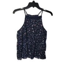 Abercrombie &amp; Fitch Shirt Blouse ~ Sz XS ~ Navy ~ Floral ~ Sleeveless - $17.09