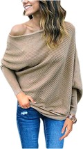 Off Shoulder Sleeve Loose Sweater - £43.44 GBP