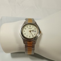 Vintage Pulsar Ladies Quartz Watch, V783-0060, New Battery, Gold Silver Bracelet - £37.70 GBP