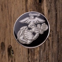 Marine Corps Ega Eagle Globe Anchor Black Pin - £15.89 GBP