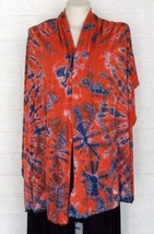 New SACRED THREADS Southwest sunset orange tie dye hippie stretch scarf ... - $16.78