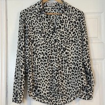 Express Portofino Shirt XS | Black &amp; White Leopard Print Button-Up Blouse - $18.70