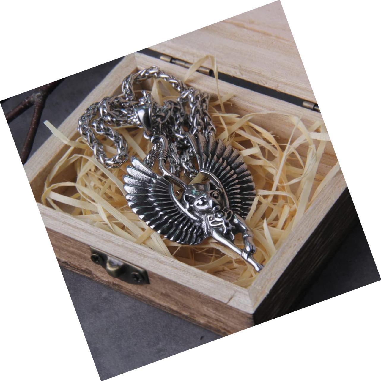 316L Egypt Cat Angel Wings Bastet Jewelry Women Men Amulet - $178.76
