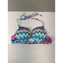 Pink Victoria&#39;s Secret Chevron Zig Zag Pastel Padded Bikini Top Size Small - $21.95