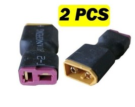 2Pcs Rc Xt60 Male To Deans Plug Female T Connector Adapter For Lipo Battery - £11.78 GBP