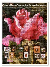 Jiffy Stitchery Sunset Designs Needlepoint Rose Vintage 1980 Print Magazine Ad - £7.63 GBP