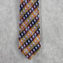 John W. Nordstrom Brown Purple Geometric Executive 100% Silk Italy Mens ... - $45.00