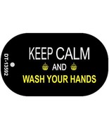 Keep Calm Wash Your Hands Novelty Metal Dog Tag Necklace