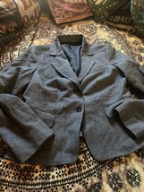 Martin + Osa Sharp Gun Metal Gray Striped Wool Blazer Size S/M - £18.50 GBP