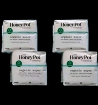 4 Pkgs Honey Pot Non-Herbal Pads with Wings Organic Super 16 Count Packs NEW - £11.93 GBP