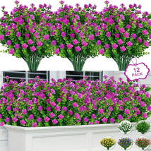 Artificial Flowers for Outdoors, 12 Bundles Artificial Plants &amp; Flowers Outdoor, - £30.25 GBP