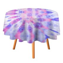 Colorful Tie Dye Tablecloth Round Kitchen Dining for Table Cover Decor Home - $15.99+