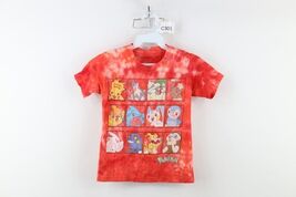 Y2K Pokemon Boys Size XS Spell Out Acid Wash Short Sleeve T-Shirt Rd Cotton - $34.44 CAD