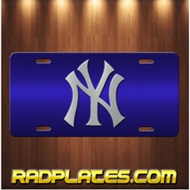 YANKEES Inspired Art NY on Cool Blue Aluminum Vanity license plate Tag Gift - £15.78 GBP
