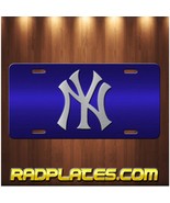 YANKEES Inspired Art NY on Cool Blue Aluminum Vanity license plate Tag Gift - £15.61 GBP