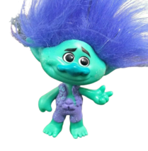 Hasbro DWA LLC Troll Green Glitter Blue Doll w/ Purple Outfit 4&quot; 2015 C-... - £6.23 GBP