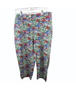 Talbots Womens Perfect Skimmer Floral Cropped Pants Size 14W Cotton Spandex - $28.41