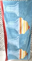 2 Vintage Sea Drift Beach Towel 100% Cotton Terry Cloth Blue Ice Cream S... - $74.25