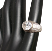 Sterling Silver 925 Cubic Zirconia Cocktail Ring Size 4.5 - $24.99