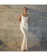 Beige Long Matching Set Sexy Mermaid Skirt - $141.77 CAD+
