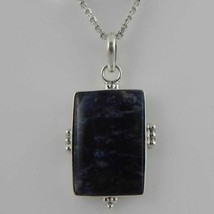 925 Sterling Silver Sodalite Handmade Necklace 18&quot; Chain Festive Gift PS-1974 - £24.30 GBP