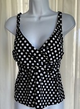 Venus Swimsuit Tankini Black &amp; White Polka Dot SZ 10 - $19.99