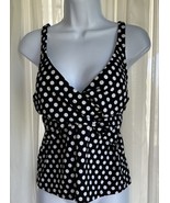 Venus Swimsuit Tankini Black &amp; White Polka Dot SZ 10 - $27.45 CAD