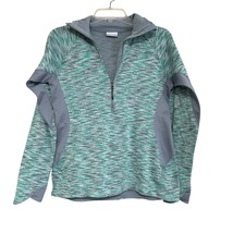 Columbia Womens Sweatshirt Sz M Green Gray Heather 1/2 Zip Pullover Athl... - $19.47