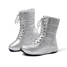 New Style Snow Boots Women High Heel Wedges Fashion Shoes Ladies Cross Tied Low  - £61.20 GBP