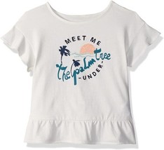 Roxy Little Kid Girls Graphic Print T-Shirt Color White Size 6 - £15.75 GBP