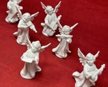 6 Kunstporzellan Germany Porcelain Angels Figurines Music Instruments VT... - $79.15
