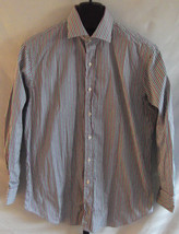 Polo by Ralph Lauren Classic Fit Purple Green White Striped Shirt Size 16.5 - £20.96 GBP