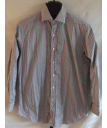 Polo by Ralph Lauren Classic Fit Purple Green White Striped Shirt Size 16.5 - £21.04 GBP