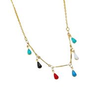 Multi Color Necklace For Women Stainless Steel Gold Chain Necklaces Pendant Jewe - £20.04 GBP