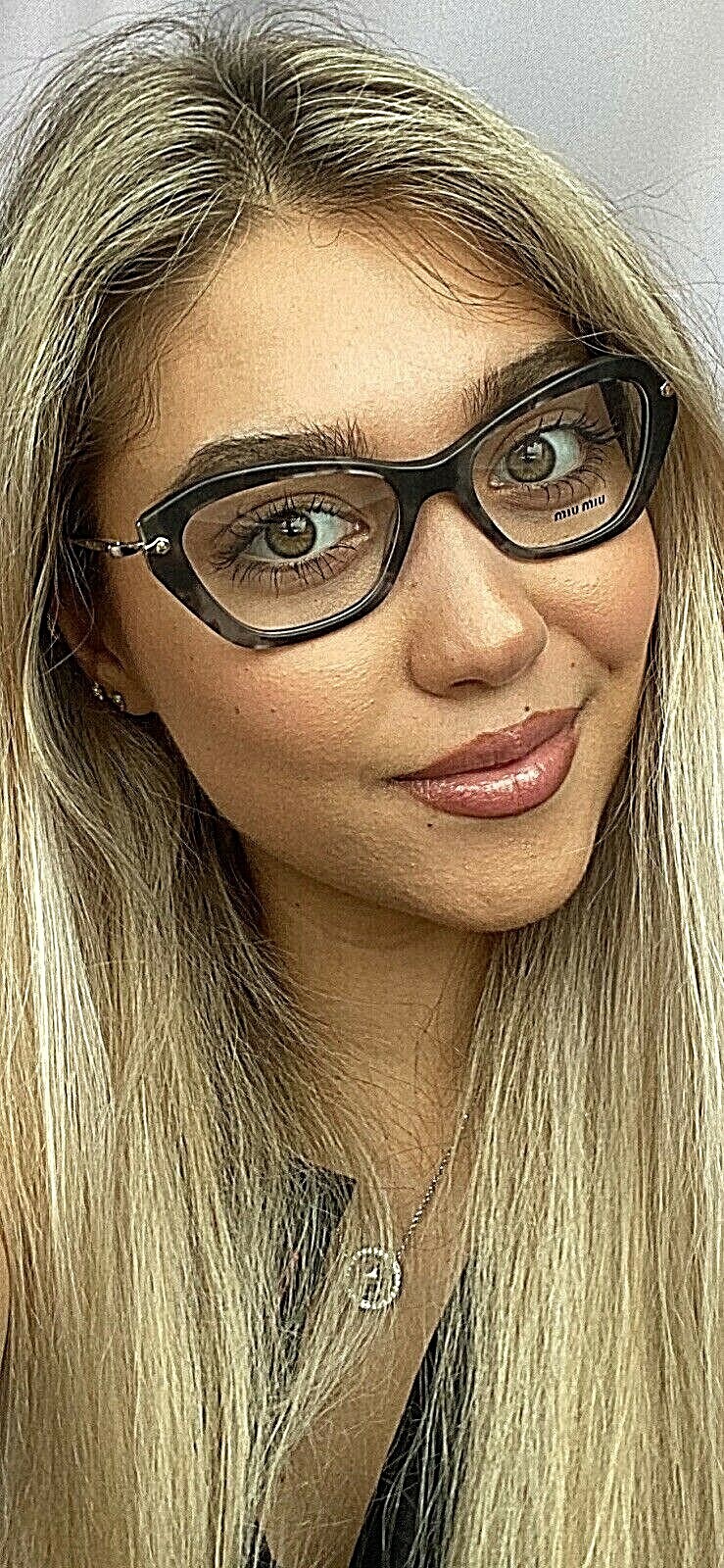 Miu Miu VMU 04L UBA-101 52mm Cat Eye Gray Turquoise Women's Eyeglasses Frame Item image 9