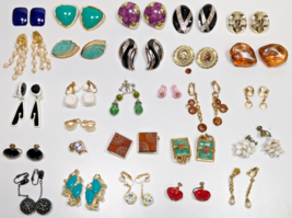 27 Pairs Clip/Screw On Earrings Vintage to Modern  Craft or Collector Lo... - £44.21 GBP