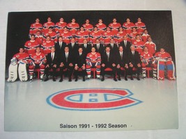 NHL 1991-92 Montreal Canadiens Team Picture Unused Postcard Team Names Listed - £3.16 GBP