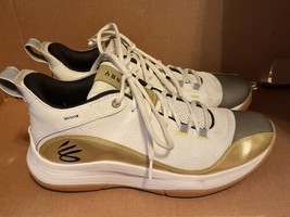 Under Armour 3Z5 White Metallic Gold Steph Curry NBA Golden State - Size... - $38.99