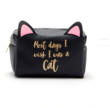cosmetic bag, most days I wish I was a cat - $28.05