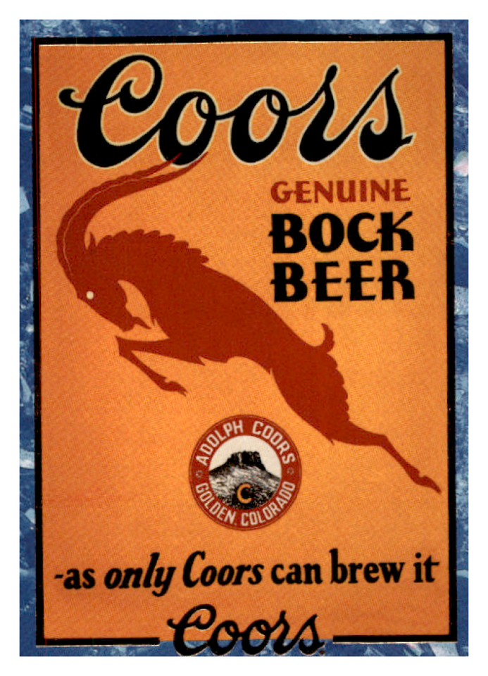 1995 Coors #9 Stylized Bock Beer Poster NM Near Mint   ID:64838 - $1.77