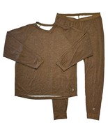 Terramar Base Layer Top Bottoms Mens 2XL Brown Body Sensors Wool Blend Set - $42.22