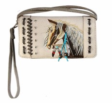 Texas West Western Horse Crossbody Small Pouch Wallet in 6 colors (Purple) - £21.56 GBP