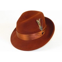 Men Bruno Capelo Hat Australian Wool Crushable Fedora Giovani UN114 Brandy Brown image 5