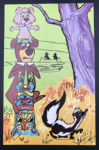 VTG 1966 Yogi Bear Boo Boo on Tiki Skunk Postcard Hanna Barbera Mount Gretna PA - £6.04 GBP