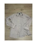 Ben Sherman Mens Sz Med Plaid Strech Button Up Shirt White Blue Yellow G... - $24.22